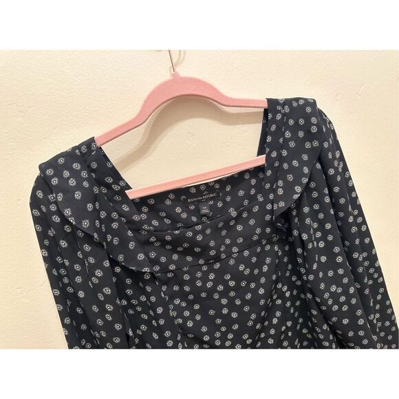 Banana Republic Black Balloon Sleeve Peasant Top Size XS - Picture 2 of 4